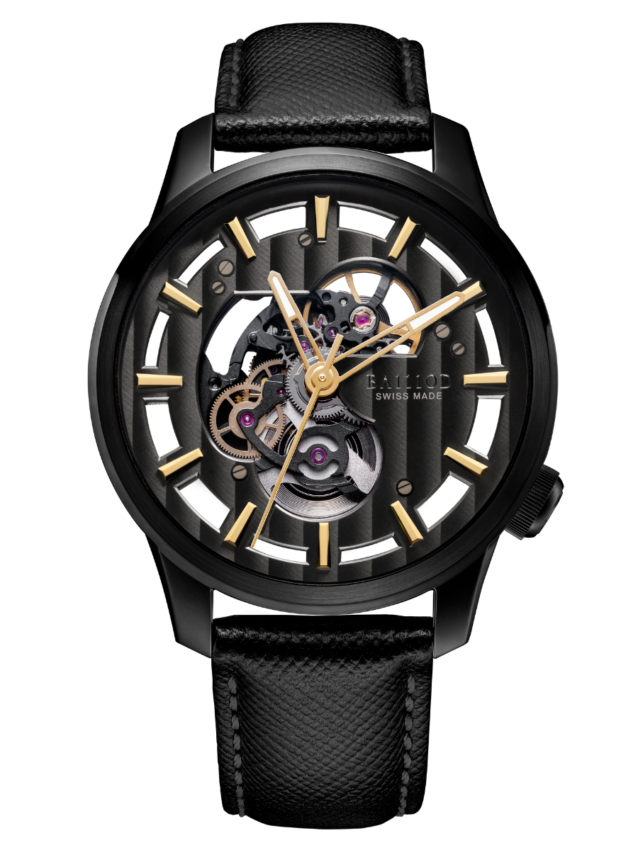 Chapter 3.2 Swiss made automatic watch skeleton black and gold
