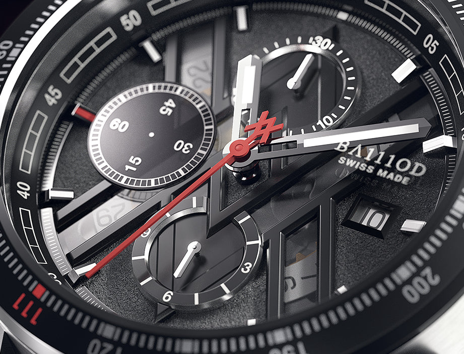 Chapter 5.1 Swiss Made Automatic Chronograph Chrono Magma red black