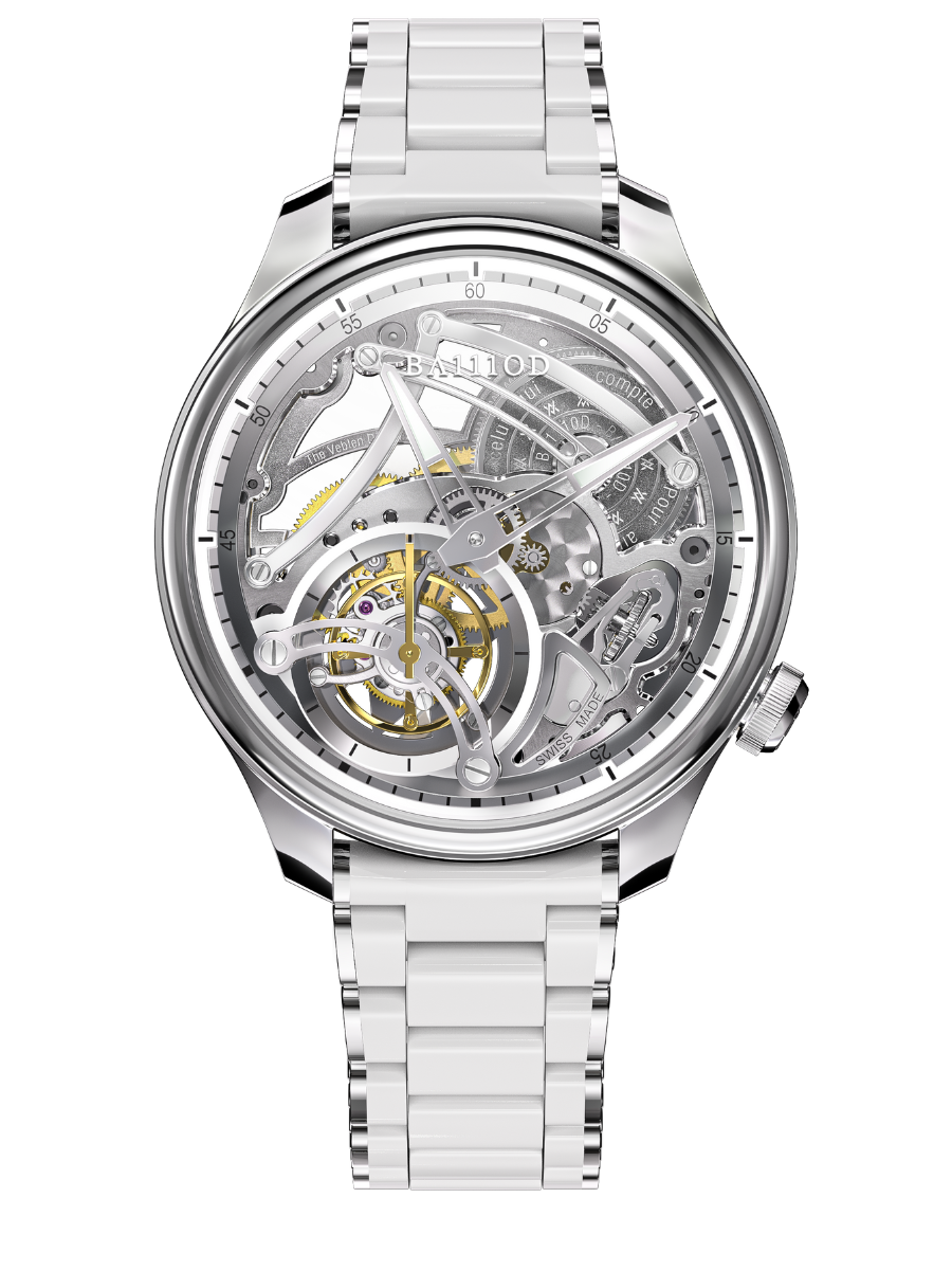 Kapitel 4 Skeleton Tourbillon Ice White (Keramikarmband)