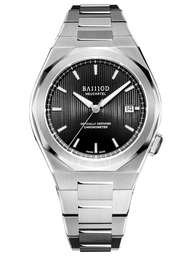 Kapitel 7 Chronometer Jet Black (Edelstahlarmband)