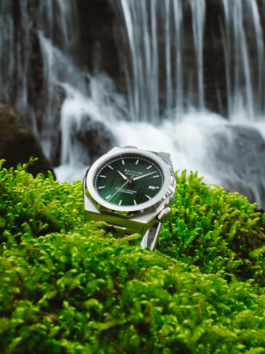 Chapitre 7 Chronomètre Vert forêt (bracelet en acier inoxydable)