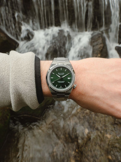 Chapitre 7 Chronomètre Vert forêt (bracelet en acier inoxydable)