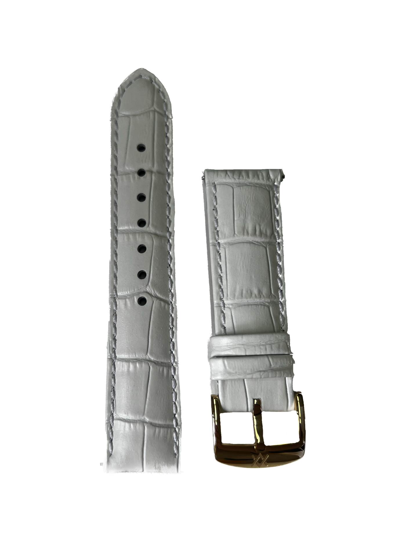 Bracelet en croco blanc - Boucle en or