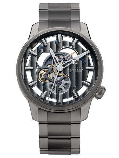 Chapter 3.1 Swiss made automatic watch grey dial stainless steel bracelet skeleton