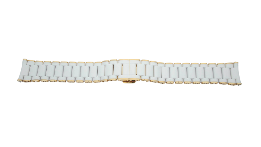 Ceramic bracelet with gold PVD side links (18-16mm) – BA111OD