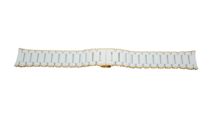 Ceramic bracelet with gold PVD side links (18-16mm) – BA111OD
