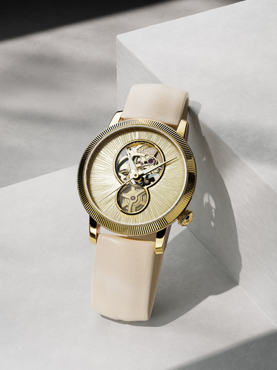 Chapter 6.4 stella champagne & gold Swiss Made automatic Ladies watches